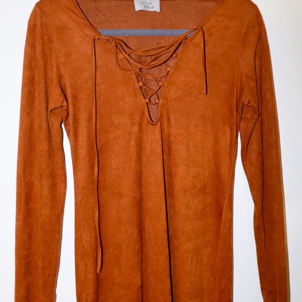 Auburn Suede Lace Up Dress